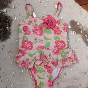 Little Me Floral One Piece Swim Suit